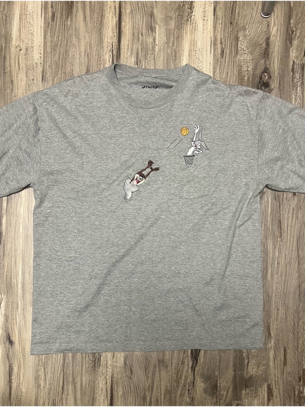 Looney Toons Vintage Gray Pocket Tee
